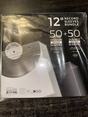 Vinyl Record Sleeves 50x 12" plastic Outer Sleeves & 50x 12" inner paper sleeve